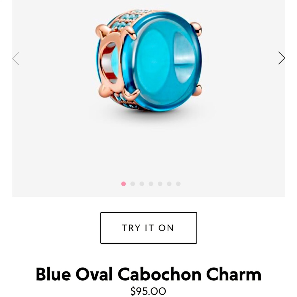Blue Oval Cabochon Charm